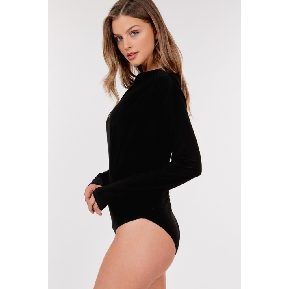 Open Back Satin Bodysuit - Picture 2 of 6